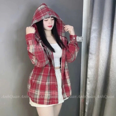 Áo khoác sơ mi dạ kẻ chống nắng, chất dày dặn, mặc 4 mùa cho nam và nữ chỉ 109k 10 Áo khoác sơ mi dạ kẻ chống nắng, chất dày dặn, mặc 4 mùa cho nam và nữ chỉ 109k 10