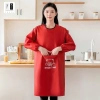Áo khoác tạp dề đảo ngược chống nước chống dầu, tay áo dài, bảo hộ nhà bếp 3