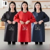 Áo khoác tạp dề đảo ngược chống nước chống dầu, tay áo dài, bảo hộ nhà bếp 4