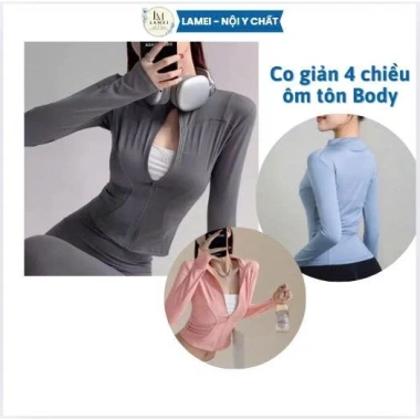 Áo khoác tập Gym nữ AKT - Chống nắng, co giãn, thấm hút mồ hôi, tôn body, giá ưu đãi 68.000 VND 3