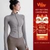 Áo khoác thể thao nữ dài tay, co giãn thoáng mát, khóa kéo ôm body, phù hợp gym yoga – 199k 2