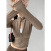 Áo khoác thể thao nữ dài tay, co giãn thoáng mát, khóa kéo ôm body, phù hợp gym yoga – 199k 4