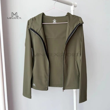 Áo khoác thể thao nữ K1 chống nắng, tay dài xỏ ngón, mũ, 2 túi trong & ngoài khóa kéo, vải mịn 269k 8