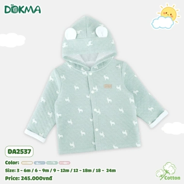 Áo khoác trần bông hoạ tiết đáng yêu cho bé Dokma DA2.537 DA2.690 3-24M giá 308.700 giảm còn 245.000