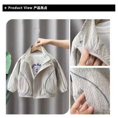 Áo khoác trẻ em chống UV nhẹ, thời trang, thoáng khí, poly mềm mại, unisex đa năng - 368.852₫ 5