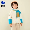 Áo khoác trẻ em minibala 2.025 – Đứng cổ cừu len ấm áp, màu tương phản, mặc thường ngày, giá ưu đãi 779.760₫