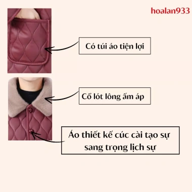 Áo khoác trung niên lót lông ấm áp cho mẹ - MS613 giảm giá 299k 6