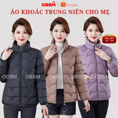 Áo khoác trung niên nữ áo phao bông siêu ấm, mặc nhà hay đi chơi, chỉ 285.000đ