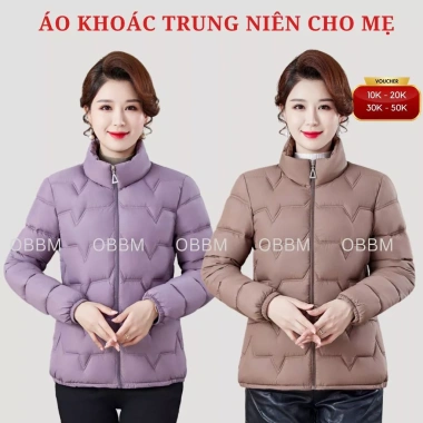 Áo khoác trung niên nữ áo phao bông siêu ấm, mặc nhà hay đi chơi, chỉ 285.000đ
