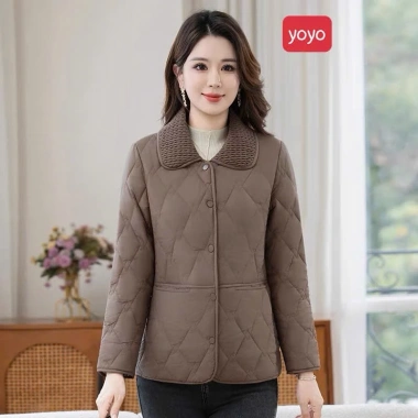 Áo khoác trung niên nữ QC401 - Phao nhẹ ấm, chắn gió, chống lạnh, thời trang 359k