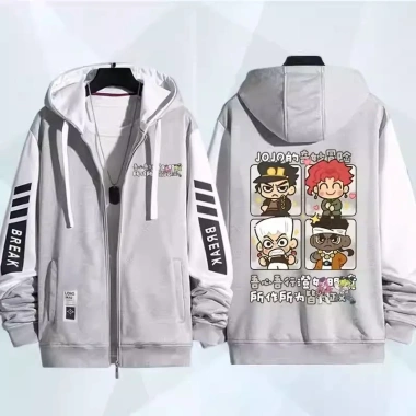 Áo khoác unisex JoJos Bizarre Adventure dây kéo - Fan Kujo Jotaro và Kakyoin Noriaki, giảm giá 22% 2