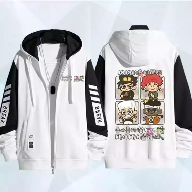 Áo khoác unisex JoJos Bizarre Adventure dây kéo - Fan Kujo Jotaro và Kakyoin Noriaki, giảm giá 22% 6