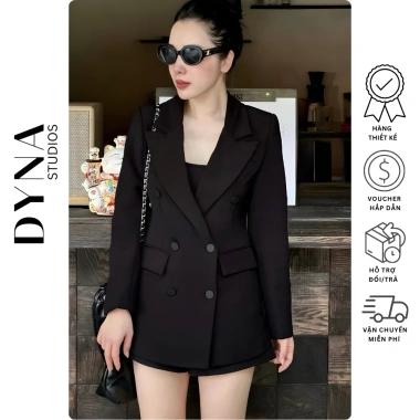 Áo khoác vest 6 cúc tag đá tay dài - 2 màu cúc vàng đen, giá chỉ 479.000đ LL