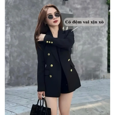 Áo khoác vest 6 cúc tag đá tay dài - 2 màu cúc vàng đen, giá chỉ 479.000đ LL