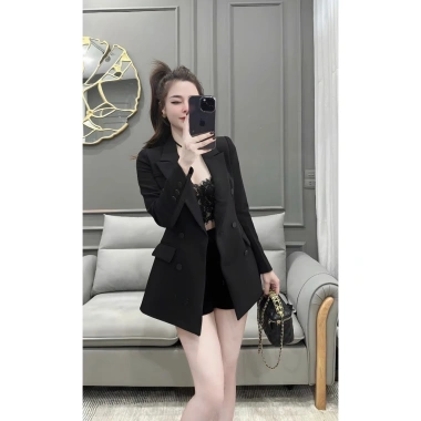 Áo khoác vest 6 cúc tag đá tay dài - 2 màu cúc vàng đen, giá chỉ 479.000đ LL