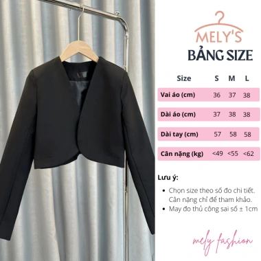 Áo khoác vest blazer Mely Fashion croptop vạt bầu dài tay hai lớp, đệm vai ruby 310.000₫ 4 Áo khoác vest blazer Mely Fashion croptop vạt bầu dài tay hai lớp, đệm vai ruby 310.000₫ 4