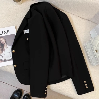 Áo khoác vest dáng ngắn màu đen thời trang mùa thu cho nữ - giảm 18 phần trăm chỉ 357.476₫