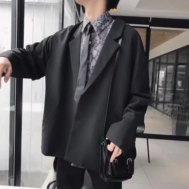 Áo khoác vest dáng rộng màu đơn giản Hàn Quốc thời trang nam - 247,320₫