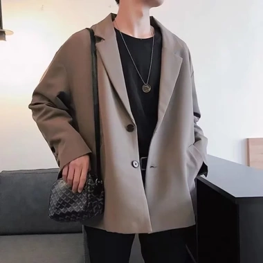 Áo khoác vest dáng rộng màu đơn giản Hàn Quốc thời trang nam - 247,320₫