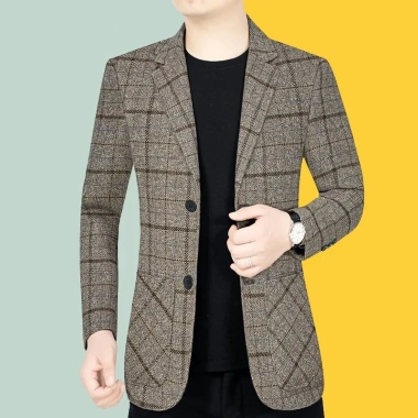 Áo khoác vest kẻ sọc caro Hàn Quốc cao cấp, size M-3XL, thời trang thu đông nam trung niên giảm giá