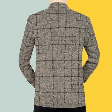 Áo khoác vest kẻ sọc caro Hàn Quốc cao cấp, size M-3XL, thời trang thu đông nam trung niên giảm giá