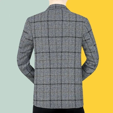Áo khoác vest kẻ sọc caro Hàn Quốc cao cấp, size M-3XL, thời trang thu đông nam trung niên giảm giá