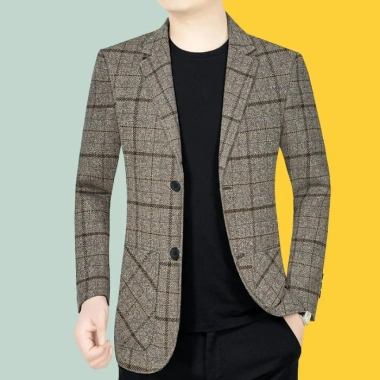 Áo khoác vest kẻ sọc caro Hàn Quốc cao cấp, size M-3XL, thời trang thu đông nam trung niên giảm giá