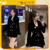 Áo khoác vest nhung tay dài phối lông, 2 lớp, độn vai - Siêu sang chảnh, giá 214.500₫ 4