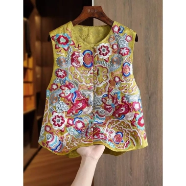 Áo khoác vest nữ Công Nghiệp Nặng Quốc Gia - Thêu độc đáo, cổ tròn siêu đẹp, giảm giá 22%