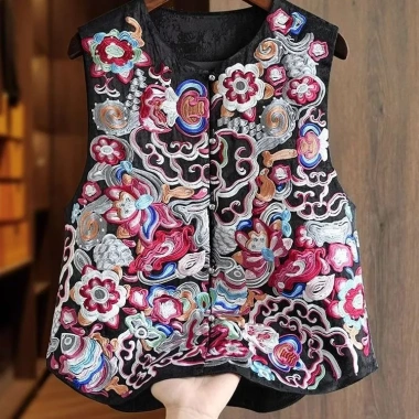 Áo khoác vest nữ Công Nghiệp Nặng Quốc Gia - Thêu độc đáo, cổ tròn siêu đẹp, giảm giá 22%