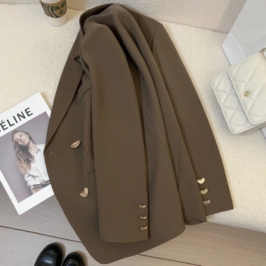 Áo khoác vest nữ màu cà phê, nút kim loại thời trang xuân thu - 383.400 VND 5 Áo khoác vest nữ màu cà phê, nút kim loại thời trang xuân thu - 383.400 VND 5