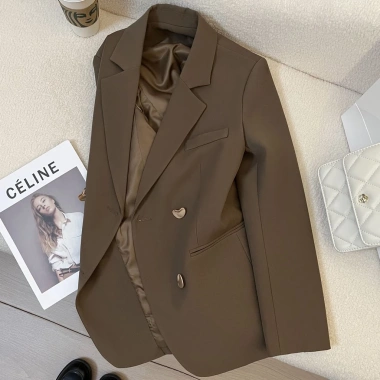 Áo khoác vest nữ màu cà phê, nút kim loại thời trang xuân thu - 383.400 VND 10 Áo khoác vest nữ màu cà phê, nút kim loại thời trang xuân thu - 383.400 VND 10