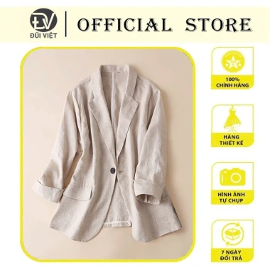 Áo khoác vest nữ tay lỡ 1 khuy linen xịn xò, đứng form - Giá chỉ 378.000 VND 5