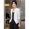 Áo khoác vest nữ trung niên đen Hàn Quốc - Croptop blazer công sở thu đông sang chảnh, giá chỉ 179k 5