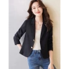 Áo khoác vest nữ trung niên đen Hàn Quốc - Croptop blazer công sở thu đông sang chảnh, giá chỉ 179k 6