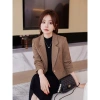 Áo khoác vest nữ xám mùa thu 2.025, dáng ôm sát, sang trọng cho người thấp 4