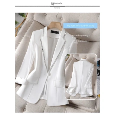 Áo khoác vest tay lửng kim cương cao cấp 2.023 cho nữ giá ưu đãi 367.200₫ 6