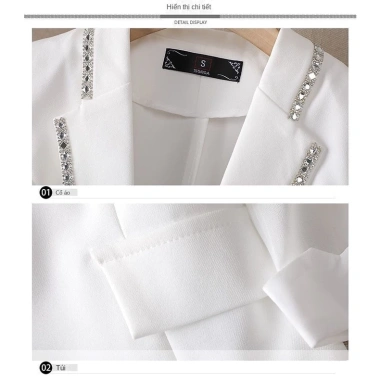 Áo khoác vest tay lửng kim cương cao cấp 2.023 cho nữ giá ưu đãi 367.200₫ 8