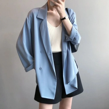 Áo Khoác Vest Vải Voan Siêu Mỏng Dáng Rộng Thời Trang Nữ Mùa Hè 2.022 186.840 VND