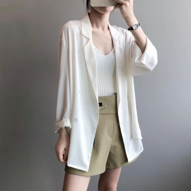 Áo Khoác Vest Vải Voan Siêu Mỏng Dáng Rộng Thời Trang Nữ Mùa Hè 2.022 186.840 VND