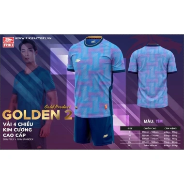 Áo Không Logo Riki Golden 2 Thun co giãn trẻ trung năng động bóng đá dã ngoại giá 259.000đ