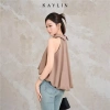 Áo kiểu KAYLIN bí nhúng cổ yếm xoè phồng, chất vải kate sợi tre, cá tính - BST Tháng 12.2.025 A122T12, giá 410k 4