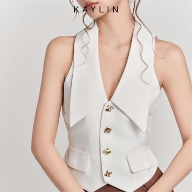 Áo kiểu KAYLIN VALIA Halter Vest nút tằm tuyết, thanh lịch BST Hè 2.025 - 398k
