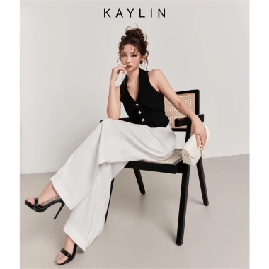 Áo kiểu KAYLIN VALIA Halter Vest nút tằm tuyết, thanh lịch BST Hè 2.025 - 398k