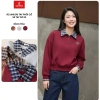 Áo kiểu nữ CARDINA umi dài tay bo gấu phối cổ và tay sơ mi Giá chỉ 310.000đ