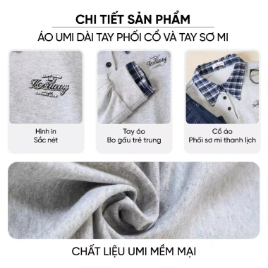 Áo kiểu nữ CARDINA umi dài tay bo gấu phối cổ và tay sơ mi Giá chỉ 310.000đ