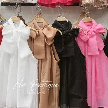 Áo kiểu tơ cổ nơ yếm xuông - Thiết kế duyên dáng, giảm 22 phần trăm chỉ 123.510₫