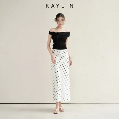 Áo lệch vai KAYLIN họa tiết hoa, ôm thun cloudy co giãn, phong cách cá tính – 340.000₫ 7