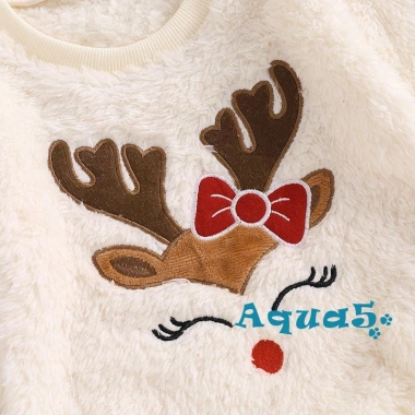 Áo len ấm áp Aqua-baby Girl mùa thu đông, Nai sừng tấm thêu cổ tròn dài tay – 159.948₫ 5