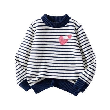 Áo Len Bé Gái Thu Đông Ấm Áp Sọc Đa Màu In Hình Tình Yêu Unisex - Giá 250k 5